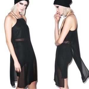 BLQ Black Going-Out Top with Sheer Over Layer